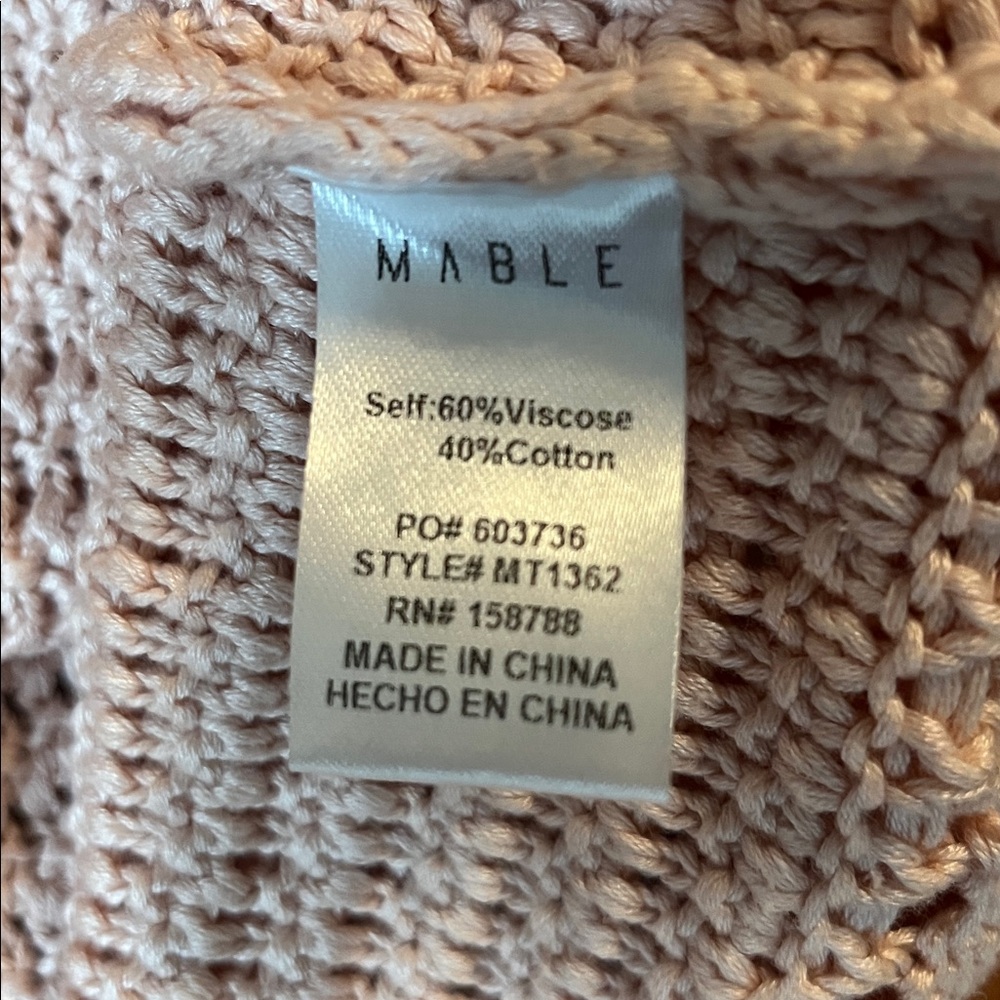 Mable - Crochet Knit Ruffle Sleeveless Tank Top in Pastel Pink - Size Small -EUC - Picture 4 of 9